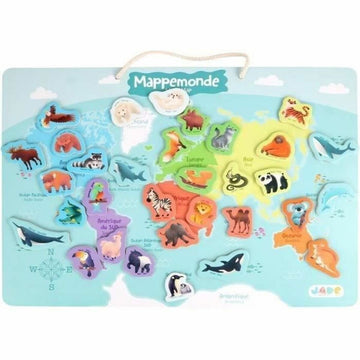 Juego Educativo 40 x 30 cm Multicolor Mapamundi