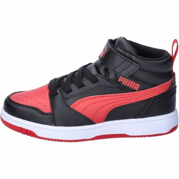 Zapatillas Deportivas Infantiles Puma Rebound V6 Mid Negro Rojo