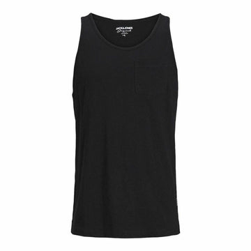 Camiseta de Tirantes Hombre Jack & Jones Tampa Slub Negro