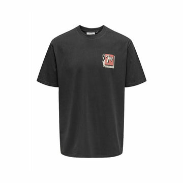 Camiseta de Manga Corta Hombre Only & Sons Ons7Up Rlx Ss Negro