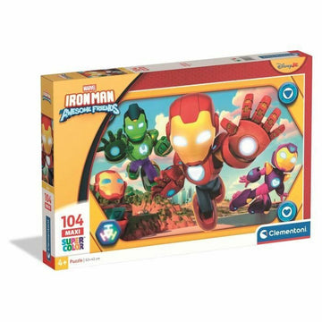 Puzzle Clementoni Maxi - Iron Man and his awesome friends 62 x 42 cm 104 Piezas