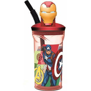 Vaso con Pajita The Avengers Seven Wonders Iron Man 360 ml