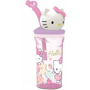 Vaso con Pajita Hello Kitty 360 ml 3D