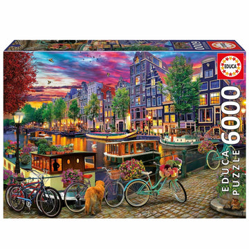 Puzzle Educa Bicicletas en Ámsterdam 6000 Piezas