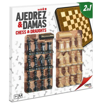 Tablero de Parchís, Ajedrez y Damas Cayro Madera Plástico