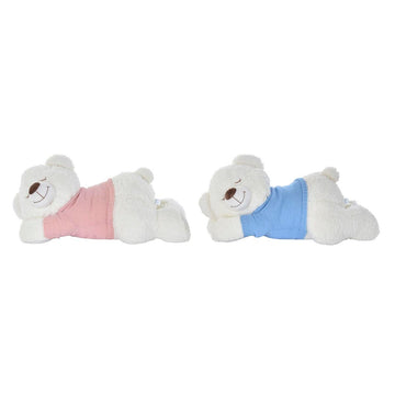 Oso de Peluche DKD Home Decor 70 x 30 x 30 cm Azul Rosa Blanco Infantil (2 Unidades)