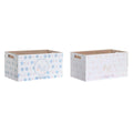 Caja de Almacenaje DKD Home Decor Azul Rosa Madera MDF 36 x 21 x 18 cm (2 Unidades)