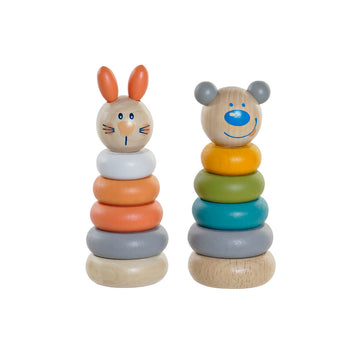 Juego Educativo Home ESPRIT 5,5 x 5,5 x 14 cm Animales (2 Unidades)