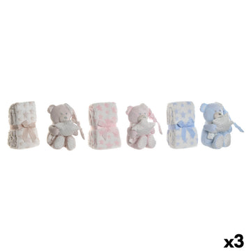 Set de Regalo para Bebé Home ESPRIT Azul Beige Rosa Poliéster (3 Unidades)