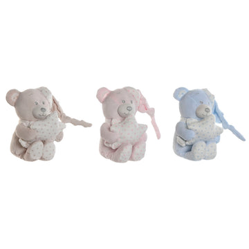 Peluche Home ESPRIT Azul Beige Rosa Poliéster 20 x 10 x 15 cm (3 Unidades)