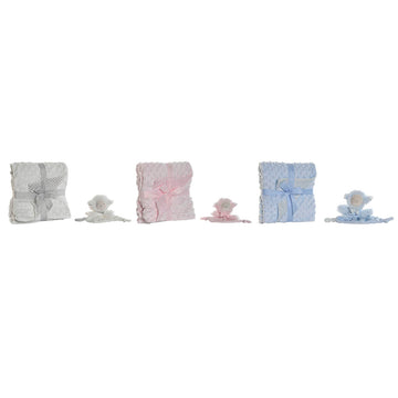 Set de Regalo para Bebé Home ESPRIT Azul Beige Rosa Poliéster (3 Unidades)