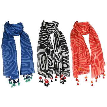 Pañuelo Home ESPRIT Beige Multicolor Coral (3 Unidades)