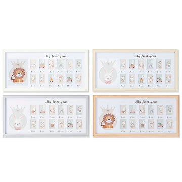 Marco de Fotos Home ESPRIT Cristal Madera MDF 56,5 x 2 x 27,5 cm (4 Unidades)