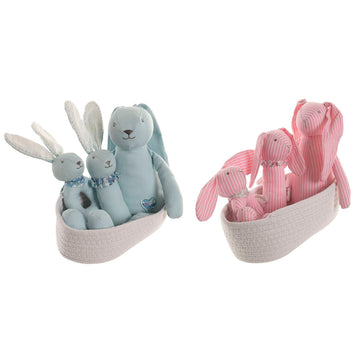 Peluche Home ESPRIT Azul Rosa Poliéster Infantil (2 Unidades)