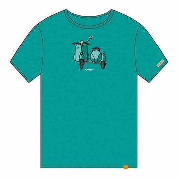 Camiseta de Manga Corta Cállate la Boca   Turquesa Sidecar