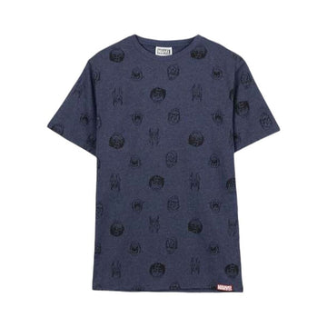 Camiseta de Manga Corta Hombre Marvel Azul oscuro