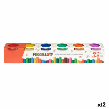 Juego de Plastilina Pincello Amarillo Azul Rojo Verde Morado Naranja (12 Unidades)