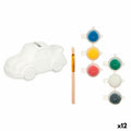 Hucha para Pintar Pincello Blanco 14 x 7 x 7 cm 14,5 x 7,2 x 9,4 cm Coche (12 Unidades)