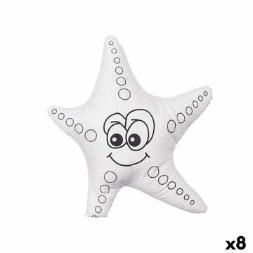 Peluche para Colorear Pincello Blanco Negro Tela 26 x 26 x 8 cm Estrella de mar (8 Unidades)