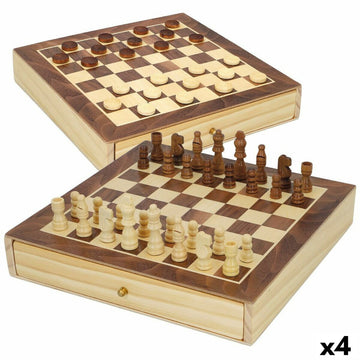 Tablero de Ajedrez y Damas CB Games Madera Cajón (4 Unidades)