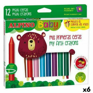 Ceras de colores Alpino Baby Multicolor 12 Piezas (6 Unidades)