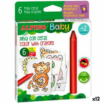 Ceras de colores Alpino Baby Jungle Multicolor (12 Unidades)
