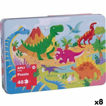 Puzzle Apli 48 x 32 cm Dinosaurios 48 Piezas (8 Unidades)