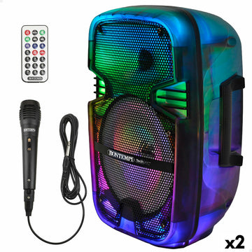 Altavoz con Micrófono Karaoke Bontempi Plástico 25 x 39 x 21 cm (2 Unidades)