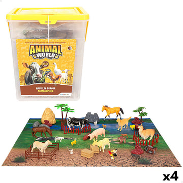 Set de Animales de Granja Colorbaby Plástico 16 x 12 x 4 cm (4 Unidades)